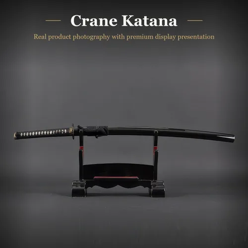 Vista 2 de Espada confeccionada a mano: Katana samurai completamente funcional con hoja de acero de carbono 1095 forjada a mano y templada en arcilla, con hoja