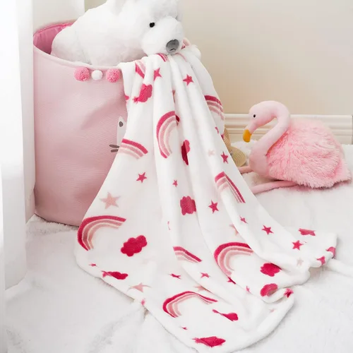Vista 13 de Bunnikins & Clover Manta de Bebé de Franela de Felpa Ligera Súper Suave para Niños y Niñas, Manta de Lactancia de Forro Polar Floral para Niños