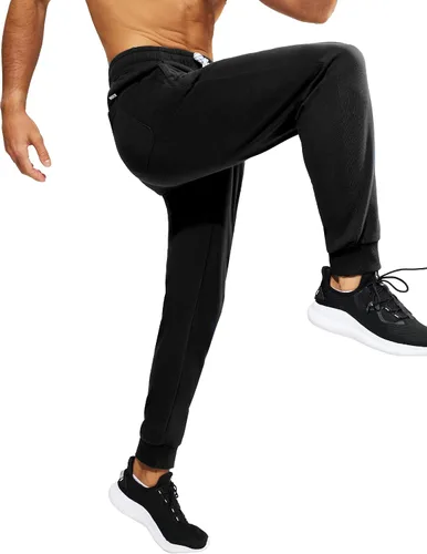 Vista 6 de MIER Men's Cotton Joggers Athletic Sweatpants for Gym Workout Active Lounge Jersey Track Pants with Pockets, Elastic Waist