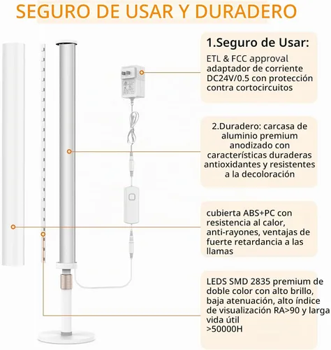 Vista 4 de MY BEAUTY LIGHT Luces LED de Tocador para Espejo, Luces de Maquillaje LED Atenuables y con Cambio de Temperatura de Color, Luz de Relleno Ajustable