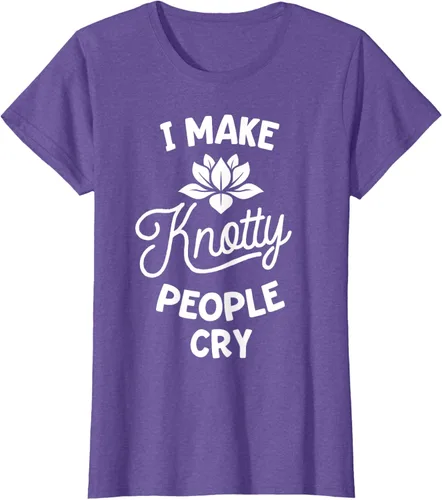 Vista 26 de Camiseta divertida de terapia de masaje I Make Knotty People Cry, Negro, S