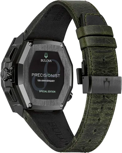 Vista 2 de Bulova Precisionist X Special Edition - Reloj de pulsera de cuero verde con cronógrafo para hombre 98B355, Cronógrafo, movimiento de cuarzo