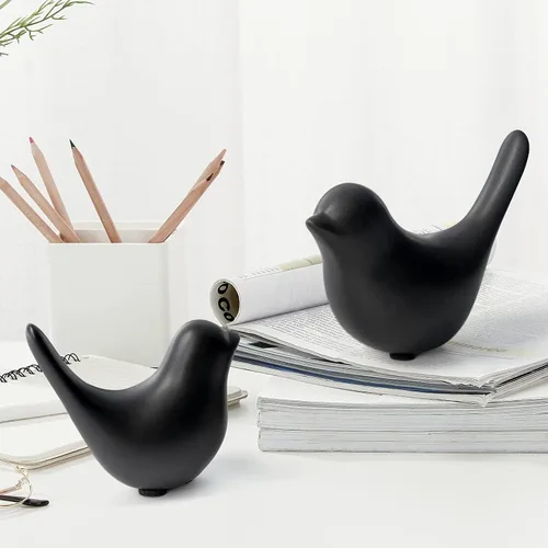 Vista 6 de Estatuas de animales pequeños, decoración del hogar, estilo moderno, pájaros, adornos decorativos para sala de estar, dormitorio, escritorio