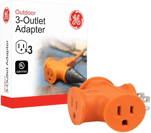 Vista 5 de GE Adaptador de Enchufe en Forma de T con Conexión a Tierra de 3 Salidas, Resistente, Negro, 50872