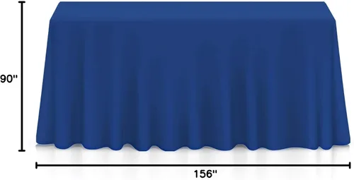 Vista 7 de Lann's Linens - Mantel rectangular de tela de poliéster de primera calidad para bodas, banquetes y restaurantes Azul real