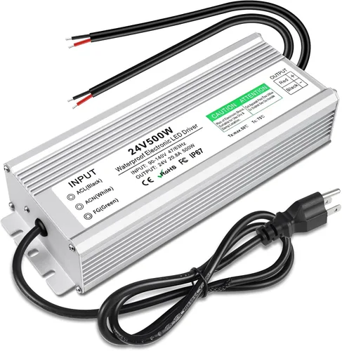 Vista 10 de Controlador LED de 400 vatios, transformador de bajo voltaje de 12 V CC, fuente de alimentación LED IP67 impermeable, adaptador con enchufe de 3
