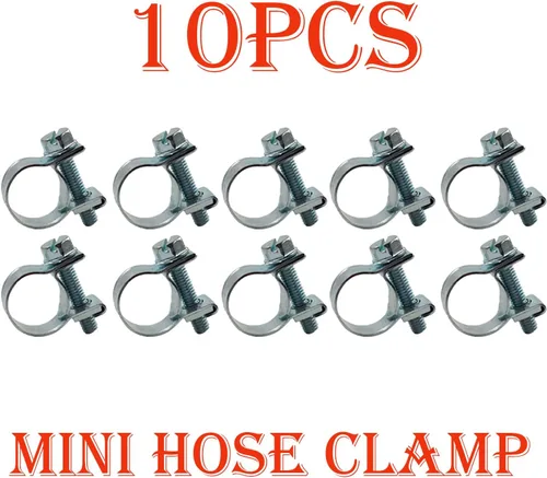 Vista 4 de 10 mini abrazaderas de manguera chapadas en zinc, eficientes y duraderas, tamaño de 24 a 1.024 in, adecuadas para sistemas de inyección
