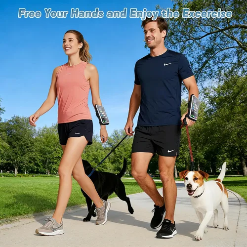 Vista 4 de Brazalete para correr en el antebrazo, resistente al sudor para correr, se adapta a teléfonos de 7 pulgadas Armband cell phone holder with Card