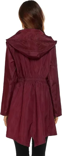 Vista 5 de Lomon - Chaqueta de mujer para la lluvia, impermeable y ligera, con capucha, para exteriores