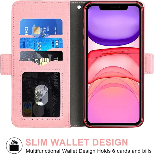 Vista 2 de Asuwish Compatible con iPhone 12 Mini 5.4 Funda tipo cartera de vidrio templado y tapa abatible, accesorios para teléfono celular, fundas