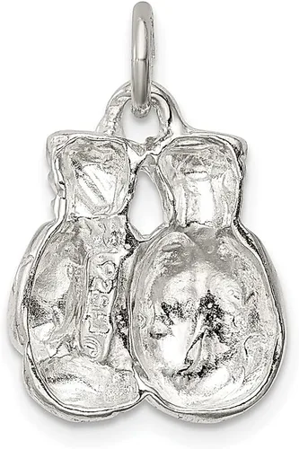 Vista 4 de Collar de plata de ley 925 con guantes de karate, colgante deportivo