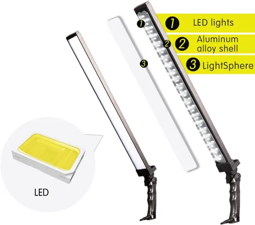 Vista 4 de Kit de iluminación LED para estudio de fotografía de 23.62