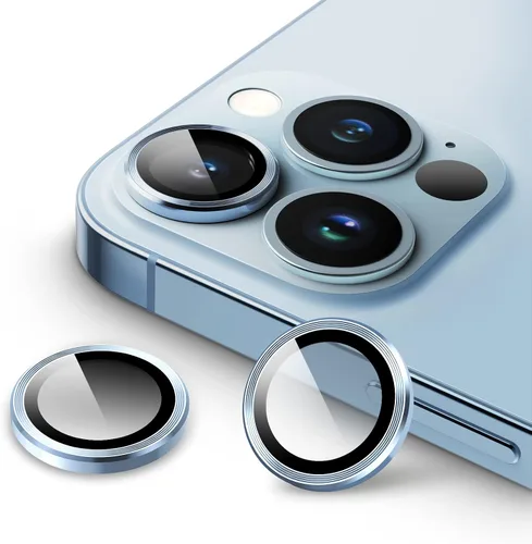 Vista 9 de JETech - Protector de lente de cámara para iPhone 13 Pro Max/13 Pro, dorado, 1 juego Vidrio templado 9H, cubierta de anillo individual de metal