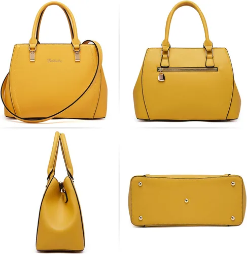 Vista 3 de BOSTANTEN Bolsos de cuero para mujer con asa superior, monederos medianos