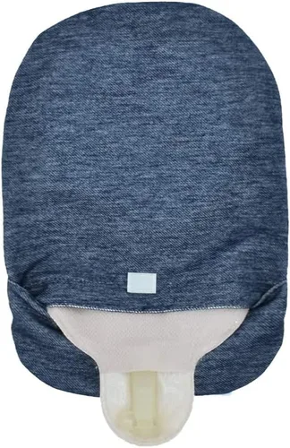 Vista 7 de Funda para bolsa de ostomía desodorizante elástica D con tapón de cordón (XL, flores azules)