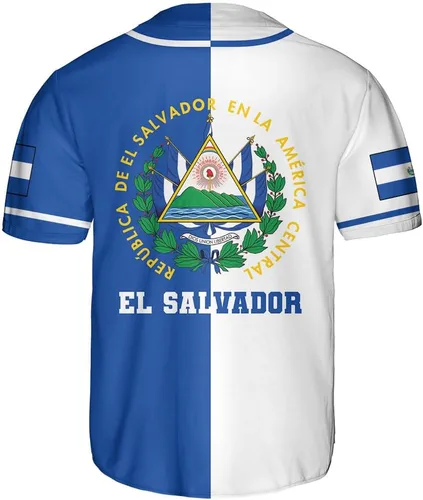 Vista 3 de Camiseta de béisbol personalizada de El Salvador Orgulloso, camiseta de El Salvador, camiseta de El Salvador, Jersey de El Salvador para hombres