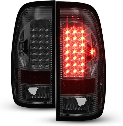 Vista 4 de AKKON - Para 97-03 Ford F150 99-07 F250/350/450/550 Superduty Pickup Truck Styleside Modelo Negro LED Luces traseras Lámparas de freno