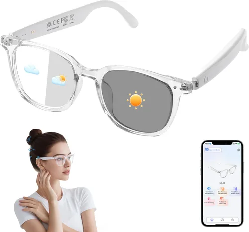 Vista 17 de Lentes inteligentes AI 2026 con cámara, video HD 4K y captura de fotos, gafas de cámara de 8 MP para hombres y mujeres, gafas de grabación