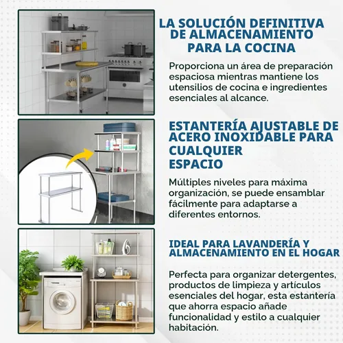 Vista 5 de NSF - Estantería doble de acero inoxidable