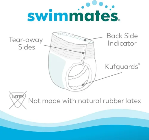 Vista 2 de Swimmates, Braguitas de natación para adultos, con tiras laterales desmontables, unisex, desechables, talla XL para jóvenes