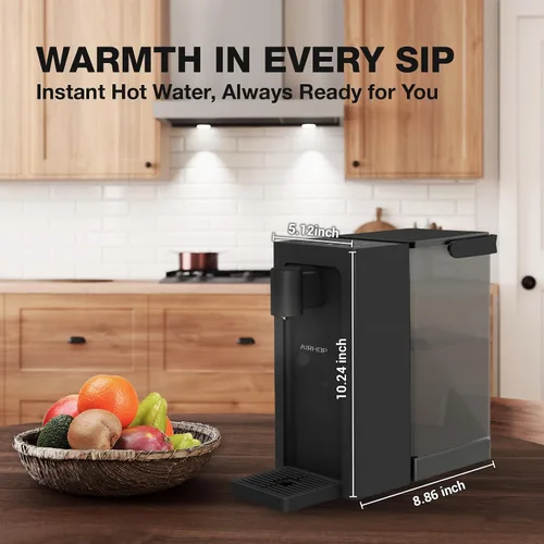Vista 5 de AIRHOP Dispensador de Agua Caliente Instantáneo, Dispensador de Agua de Encimera de Calentamiento Rápido con Seguros para Niños, Dispensador de 5
