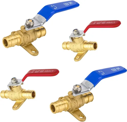 Vista 25 de Válvula de bola azul, válvula de cierre Pex A de 1/2 pulgada con oreja, válvula de bola de cierre Pex de puerto completo de latón para agua, aire