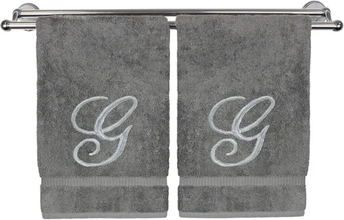 Vista 114 de Toalla de mano con monograma, regalo personalizado, 16 x 30 pulgadas, extra absorbente, 100% algodón turco, acabado de rizo suave, para baño, cocina