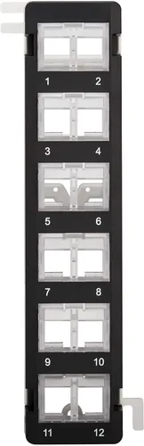 Vista 3 de Tripp Lite Panel de conexiones de montaje en pared de 12 puertos para conectores Keystone UTP, puertos giratorios giratorios, instalación vertical u