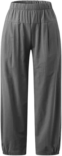 Vista 4 de Womens Capri Yoga Pants Wide Leg Loose Comfy Lounge Cropped Capris with Pockets