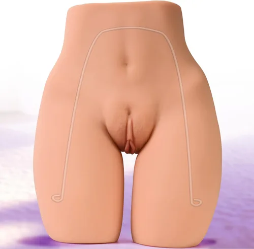 Vista 8 de Muñeca sexual marrón de 7.2 libras, juguete sexual masculino, coños de bolsillo realistas con piernas posables, masturbador masculino, coño, mamada