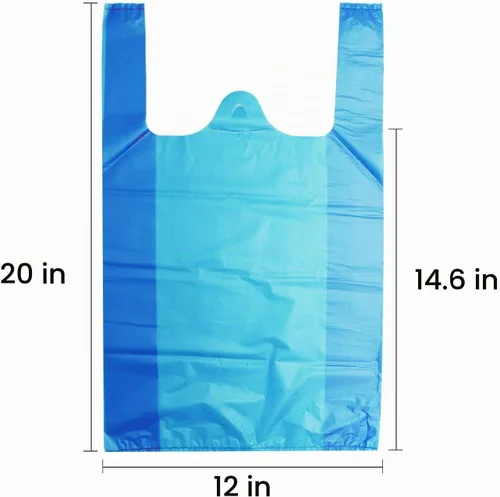 Vista 2 de LazyMe Bolsas de plástico azules con asas, bolsas para camisetas de 12 x 20