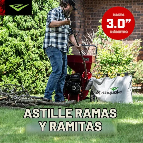 Vista 7 de Earthquake 33968 K32 Chipper Shredder, motor Viper de 212 cc de 4 ciclos de alta resistencia, tritura ramas de hasta 3 pulgadas de diámetro