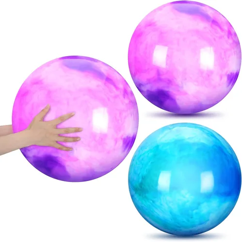 Vista 8 de Deekin 2 bolas hinchables de goma inflables grandes de 15 pulgadas para patio de recreo al aire libre (azul y verde)