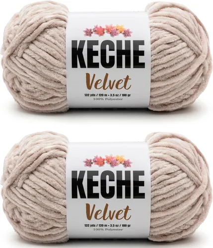 Vista 175 de Keche Hilo para ganchillo, hilo de terciopelo, chenilla suave, manta de bebé voluminosa amigurumi Yarn 3.53 oz (132 yardas) - Arona