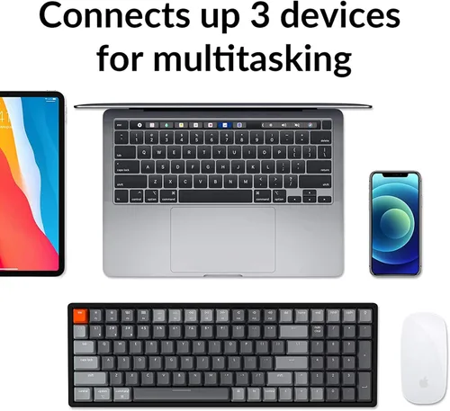 Vista 4 de Keychron K4 Teclado mecánico inalámbrico BluetoothUSB con cable, compacto 100 teclas 96% diseño RGB LED retroiluminado Gateron G Pro Blue Switch