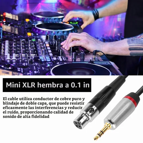 Vista 6 de CERRXIAN Mini XLR hembra a 0.138 in cable de audio estéreo de 3 pines Mini XLR hembra a 1/8 pulgadas TRS cable adaptador conector para conversión