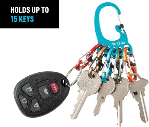 Vista 26 de Nite Ize Bigfoot Locker KeyRack - Soporte de acero inoxidable para coche, casa y otras llaves - Mosquetón con S-Biners - Capacidad para 15 llaves a