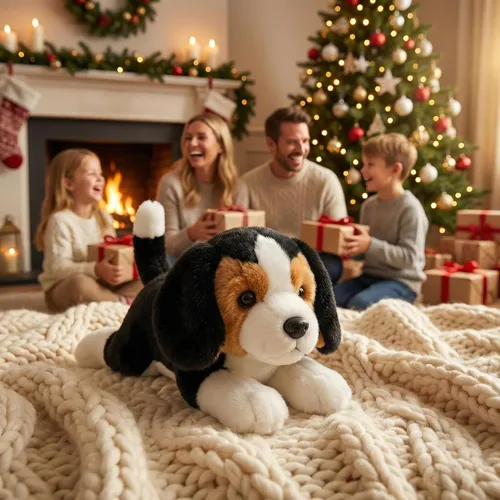 Vista 7 de Peluche de animal de peluche suave para cachorro, cachorro, chupete para dormir, adorable animal de peluche para niños pequeños, niños y niñas