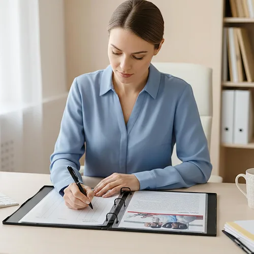 Vista 7 de UniKeep Carpeta de 3 anillos – La carpeta está totalmente cerrada, disponible en blanco, transparente o negro y en diferentes tamaños de lomo
