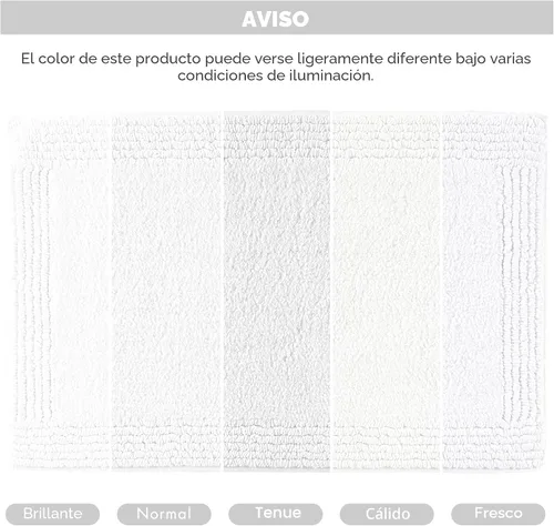 Vista 8 de Madison Park Splendor - Alfombra de baño reversible 100% algodón, 24 x 72 pulgadas, color blanco