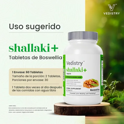 Vista 5 de Vedistry Boswellia Serrata Suplementos 700 mg, tabletas de Boswellia para el bienestar óseo y articular, apoyo ayurvédico para articulaciones