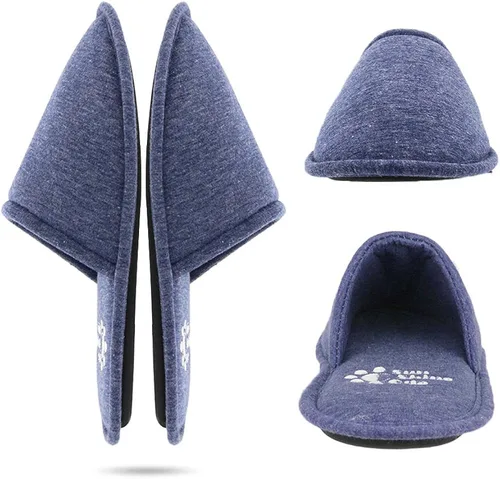 Vista 2 de Sunshine Code Pantuflas lavables de algodón de espuma viscoelástica con bolsa de viaje a juego para el hogar, hotel, spa, dormitorio