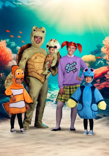 Vista 4 de Disfraz de Talla Plus para Hombre de Crush de Disney Pixar Buscando a Nemo Multicolor