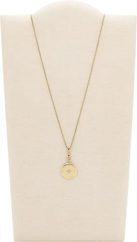 Vista 3 de Fossil - Collar con colgante de acero inoxidable en tono dorado para mujer