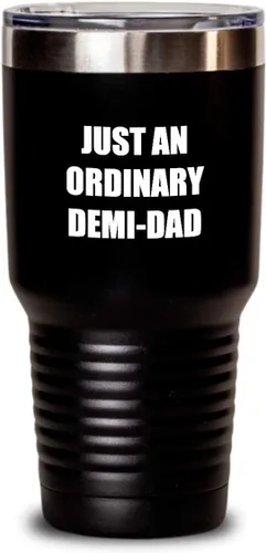 Vista 8 de Just An Ordinary Demi Dad - Vaso con aislamiento y tapa para café, té, color negro, 20 onzas