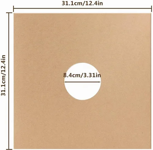 Vista 7 de Facmogu 10 piezas de 30,48 cm de fundas para discos de vinilo LP, fundas de discos de vinilo de cartón de 350 g/m² con acabado kraft, fundas