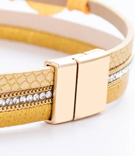Vista 96 de FANCY SHINY - Pulsera de cuero estilo bohemio, pulsera de cuentas de cristal con cierre magnético, regalos de joyería para mujer