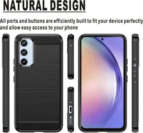 Vista 3 de Funda compatible con Samsung Galaxy A54 5G, con protector de pantalla, absorción de golpes, flexible de goma TPU protectora para A54 5G 2023 de 6.4