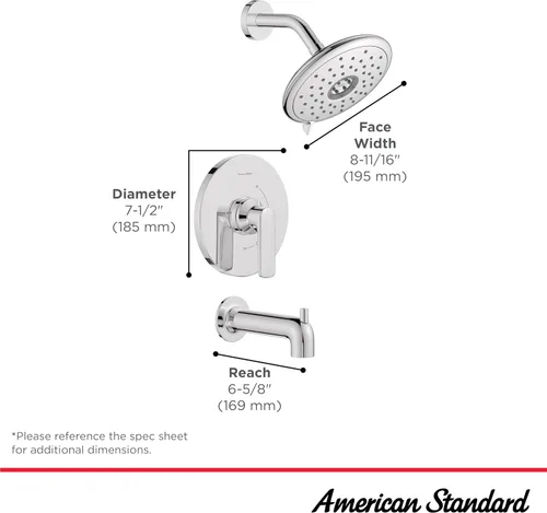 Vista 4 de American Standard TU061508.295 - Kit de molduras para bañera y ducha, 1.8 GPM, níquel cepillado