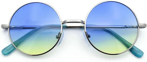 Vista 7 de SA106 Gafas de sol hippie redondas con lentes de gradiente de color de verano